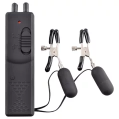 Fetish - vibrerende tepelklemmen - zwart