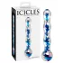 Icicles No. 08 - dubbelzijdige glazen dildo - golvend - transparant/blauw