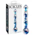 Icicles No. 08 - dubbelzijdige glazen dildo - golvend - transparant/blauw
