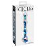 Icicles No. 08 - golvende, dubbelzijdige glazen dildo (doorzichtig-blauw)