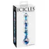 Icicles No. 08 - dubbelzijdige glazen dildo - golvend - transparant/blauw