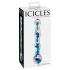 Icicles No. 08 - dubbelzijdige glazen dildo - golvend - transparant/blauw