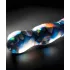 Icicles No. 08 - dubbelzijdige glazen dildo - golvend - transparant/blauw