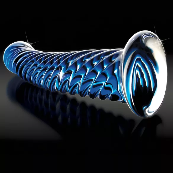 Icicles No. 29 - glazen dildo - spiraalvorm - blauw