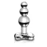 Icicles No. 47 - glazen buttplug met drie kralen - transparant