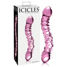 Icicles No. 55 - dubbelzijdige glazen G-spot dildo (pink)