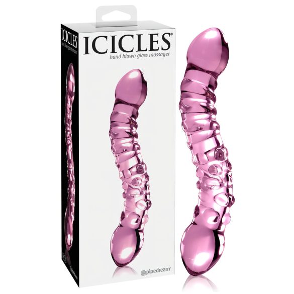 Icicles No. 55 - Dubbelzijdige G-spot glazen dildo (roze)