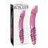 Icicles No. 57 - Roze dubbelzijdige glazen dildo met penismotief