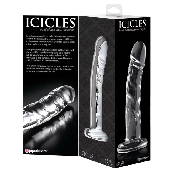 Icicles No. 62 - glazen dildo met penisvorm - transparant