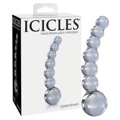  Icicles No. 66 - gebogen, bolvormige glazen dildo (transparant)