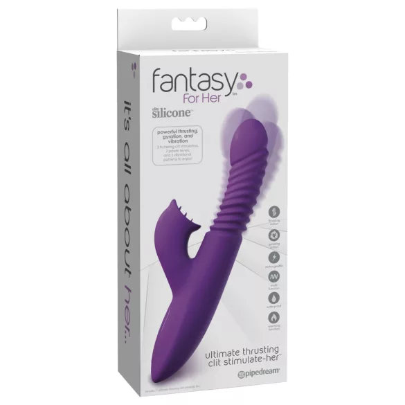 Fantasy For Her - 3-in-1 vibrator met stootfunctie en verwarmend - paars