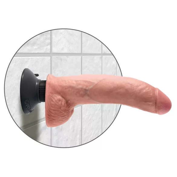 King Cock 9 - buigzame vibrator met zuignap - 26cm - naturel