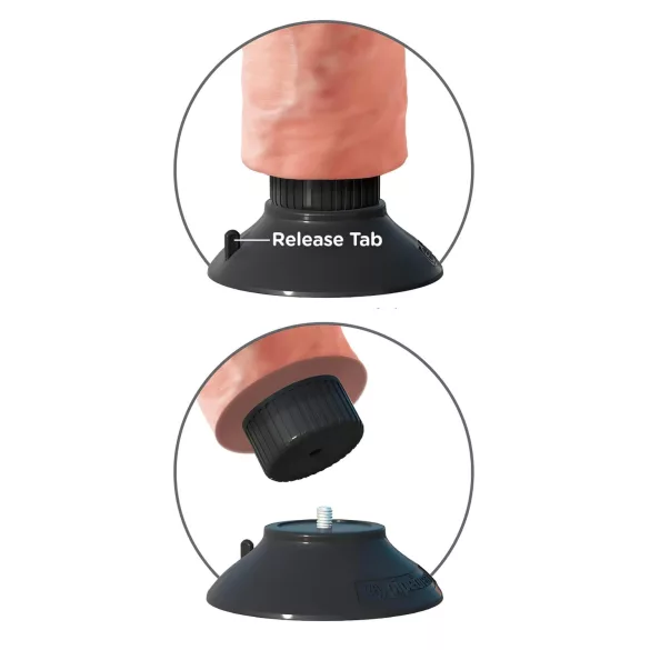 King Cock 9 - buigzame vibrator met zuignap - 26cm - naturel