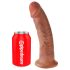 King Cock 9 - zuignap dildo (23cm) - donker natuurlijk