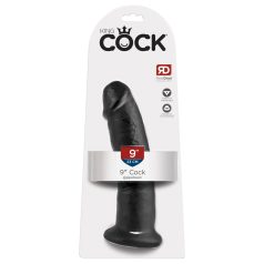 King Cock 9 - dildo met zuignap - zwart