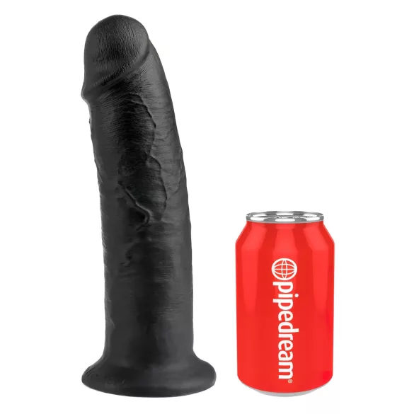 King Cock 10 - dildo met zuignap - zwart - 25cm