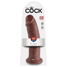 King Cock 10 - dildo met zuignap - 25cm - bruin