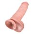 King Cock 11 - zuignap dildo met ballen (28cm) - natuur