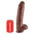 King Cock 11 - grote dildo met zuignap en ballen (28 cm) - bruin