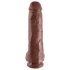 King Cock 11 - grote dildo met zuignap en ballen (28 cm) - bruin