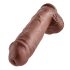 King Cock 11 - grote dildo met zuignap en ballen (28 cm) - bruin