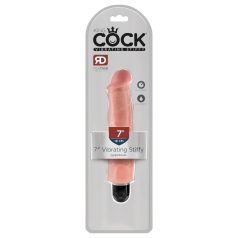   King Cock 7 Stiffy - Waterproof, levensechte vibrator (18cm) - huidkleur