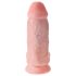 King Cock 9 Chubby - zuignap dildo met ballen (23cm) - naturel