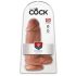 King Cock 9 Chubby - zuignap dildo (23cm) - donker natuur