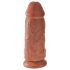King Cock 9 Chubby - zuignap dildo (23cm) - donker natuur