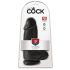 King Cock 9 Chubby - Zuignap, ballen dildo (23 cm) - zwart