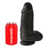 King Cock 9 Chubby - Zuignap, ballen dildo (23 cm) - zwart