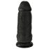 King Cock 9 Chubby - Zuignap, ballen dildo (23 cm) - zwart