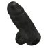 King Cock 9 Chubby - Zuignap, ballen dildo (23 cm) - zwart