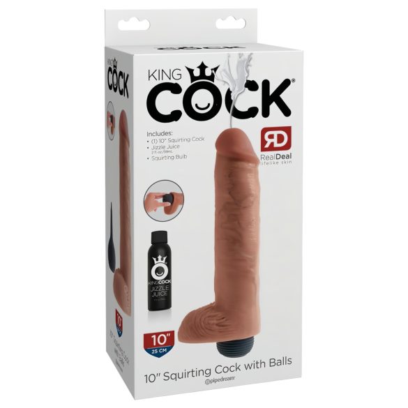 King Cock 10 - levensechte spuitende dildo (25cm) - naturel