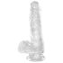 King Cock Clear 6 - transparante dildo met zuignap en ballen (15 cm)