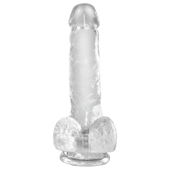King Cock Clear 6 - dildo met zuignap en ballen - transparant 15cm