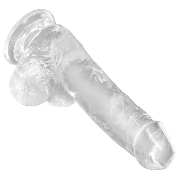 King Cock Clear 6 - dildo met zuignap en ballen - transparant 15cm