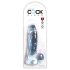 King Cock Clear 7 - zuignap dildo met testikels (18cm)