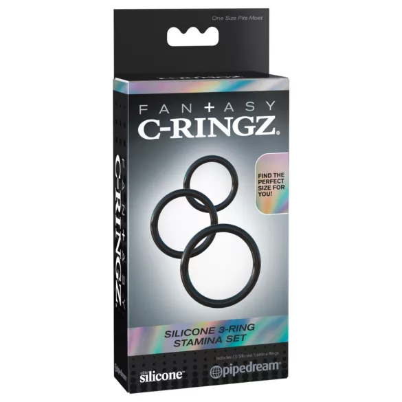 Pipedream - Fantasy C-Ringz - penisringtrio (zwart)