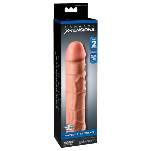 X-TENSION Perfect 2 - penis sleeve - realistisch - 20,3cm - huidskleur