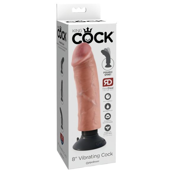 King Cock - Realistische Dildo Vibrator - Buigzaam - 25cm