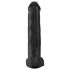King Cock 15 - zuignap, balzak dildo (38cm) - zwart