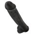 King Cock 15 - zuignap, balzak dildo (38cm) - zwart