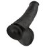 King Cock 15 - zuignap, balzak dildo (38cm) - zwart