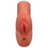 PDX Double Stroker - 2in1 levensechte masturbator (donker natuur)