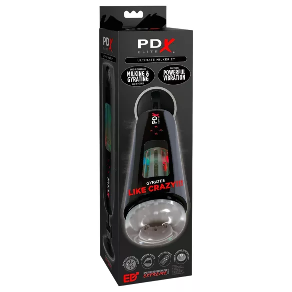 PDX Ultimate Milker 2 - automatische roterende masturbator - oplaadbaar - zwart