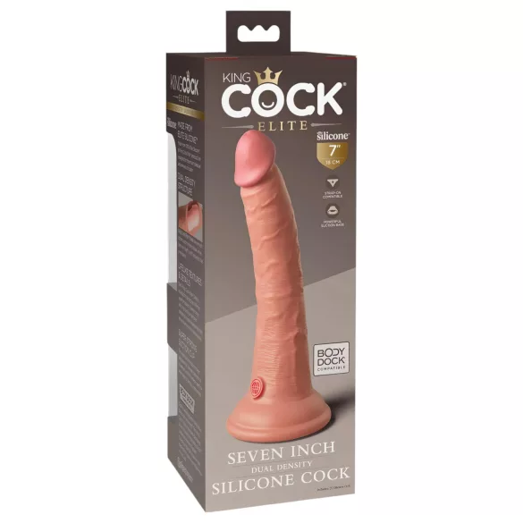 King Cock Elite - realistische dildo met zuignap - 18 cm - huidskleur