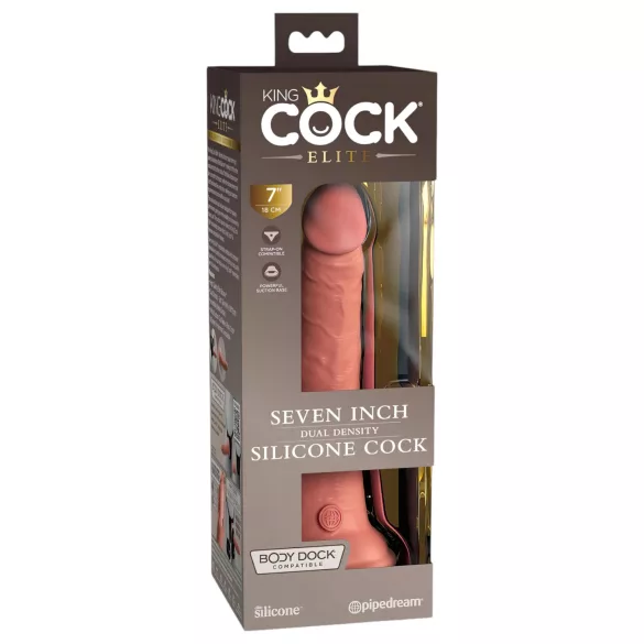 King Cock Elite - realistische dildo met zuignap - 18 cm - huidskleur