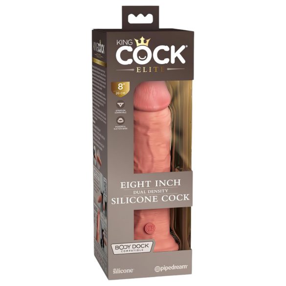 King Cock Elite 8 - zuignap, levensechte dildo (20cm) - naturel