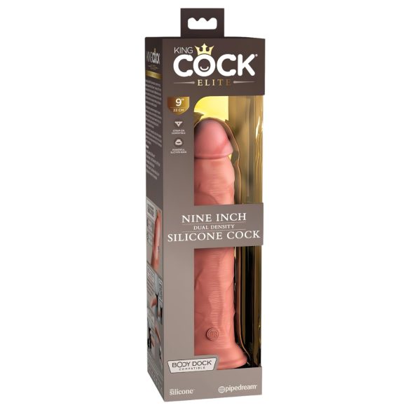 King Cock Elite 9 - realistische dildo met zuignap (23cm) - natuur